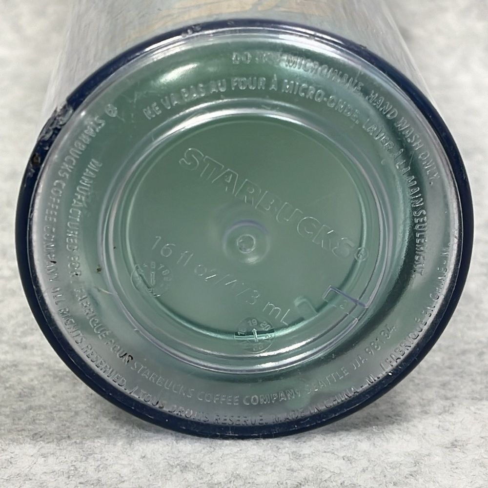 Starbucks 2020 Gold Mint Blue Mermaid Siren Clear Cold Cup Tumbler 16 fl oz - Picture 5 of 6